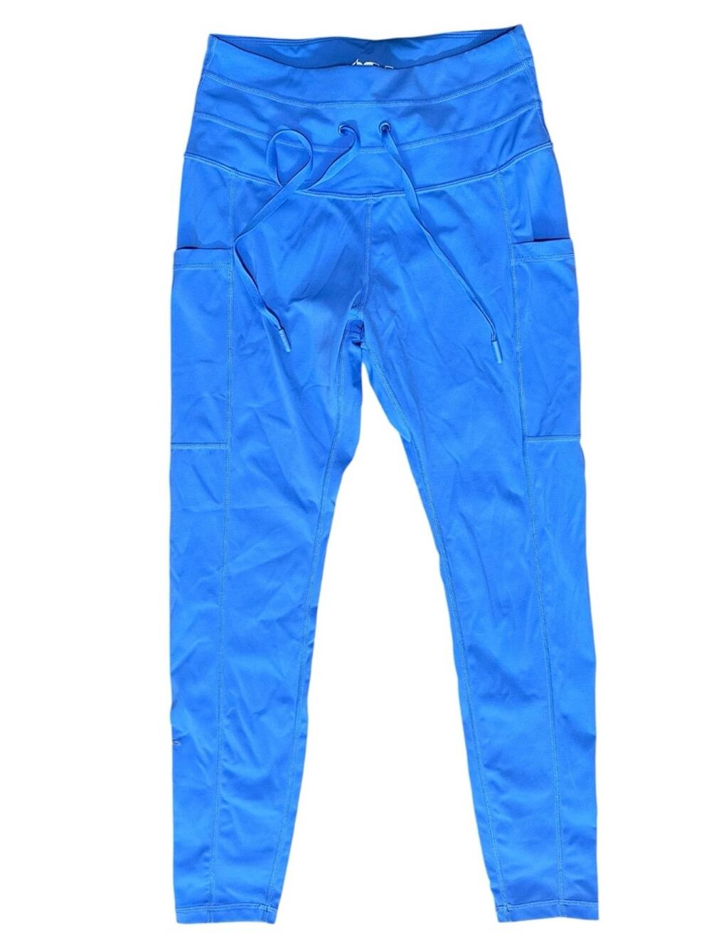 POPFLEX Active Women’s Size S Bright Blue High Waist Cargo Pocket Leggings